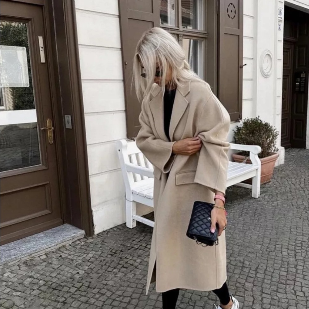 ZARA FW24 CAMEL DOUBLE FACED WOOL COAT S/M and M/L available NWT